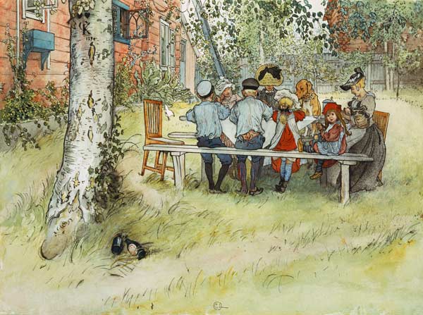 Breakfast under the Big Birch, from 'A Home' series from Carl Larsson