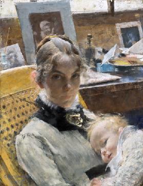 A Studio Idyll: The Artist's Wife and their Daughter Suzanne