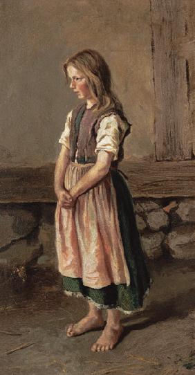 Portrait of a barfüssigen girl.