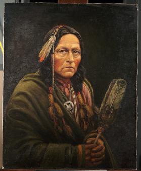 Osage man, Bro-Ga-Hee-Ge (oil on canvas)