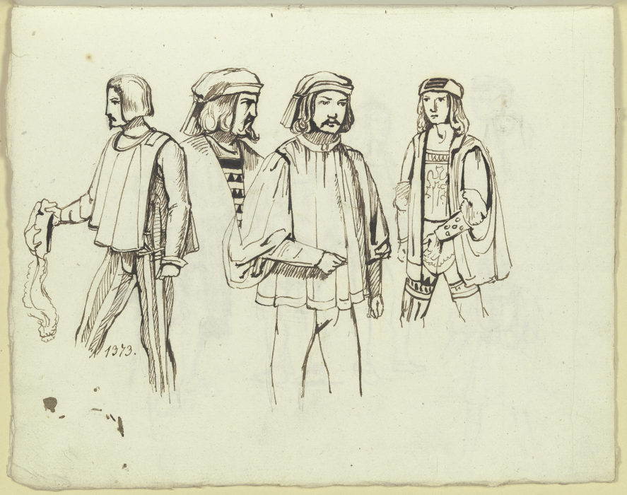 Vier männliche Figuren in mittelalterlicher Tracht from Carl Philipp Fohr