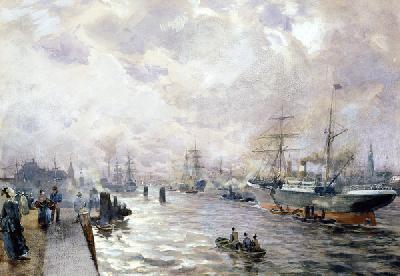 Sailing Ships in the Port of Hamburg