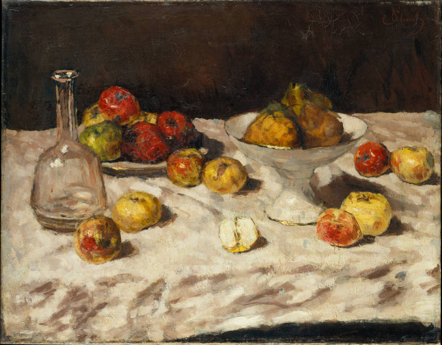 Still Life with Apples, Pears and a Carafe from Carl Schuch