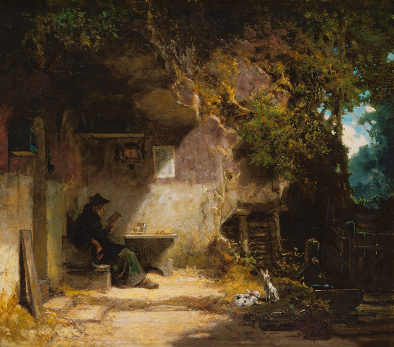 The Hermit in front of His Retreat from Carl Spitzweg