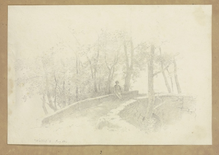 Stone bridge in Walluf from Carl Theodor Reiffenstein