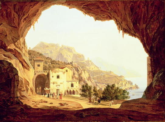 View from a Grotto over the Amalfi Coast, c.1842 (oil on canvas) from Carl Wilhelm Götzloff
