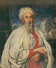 Bildnis eines Mannes in türkischem Kostüm.