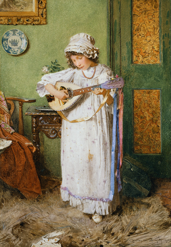 Mandoline spielendes Mädchen from Carlton Alfred Smith