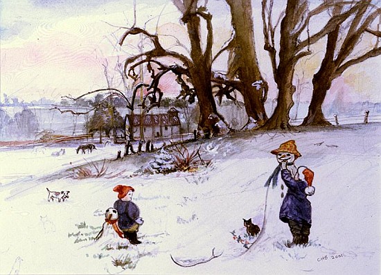 Snowmen, 2001 (w/c on paper)  from Caroline  Hervey-Bathurst