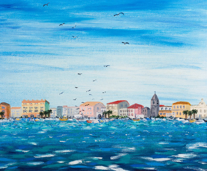 Sea Scene with Houses from Carolyn  Hubbard-Ford