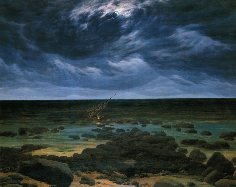Sea coast at moonlight from Caspar David Friedrich