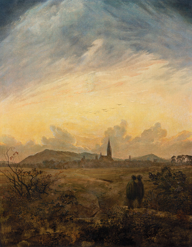 New surging castle in the early morning mist from Caspar David Friedrich