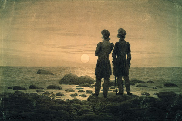 Two men at moonrise by the sea from Caspar David Friedrich