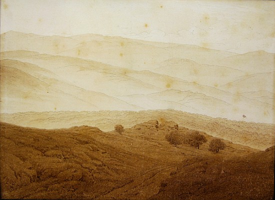 Mountain landscape near Teplitz from Caspar David Friedrich