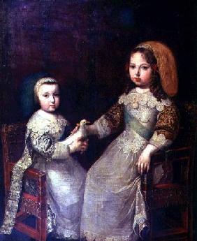 King Louis XIV (1638-1715) as a child with Philippe I
