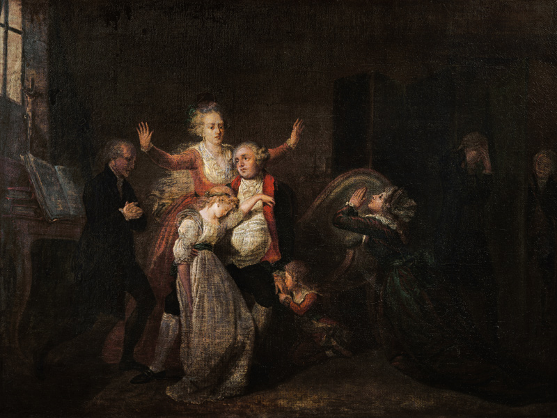 Louis XVI (1754-93) Bidding Farewell to his Family at the Temple from Charles Benazech