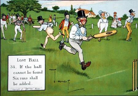 Lost Ball (34), from 'Laws of Cricket' from Charles Crombie