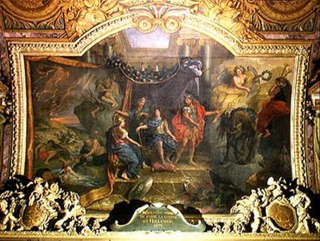 The Decision to Make War on the Dutch in 1671, Ceiling Painting from the Galerie des Glaces from Charles Le Brun