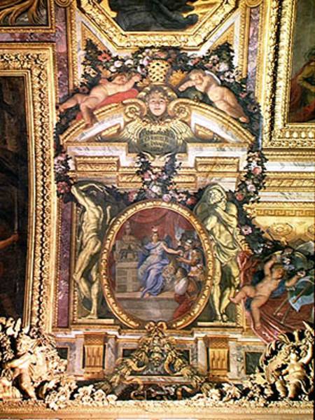 The Foundation of the Hotel Royal des Invalides in 1674, Ceiling Painting from the Galerie des Glace from Charles Le Brun
