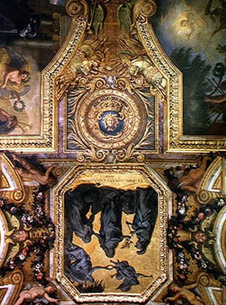 Peace Made at Aix-la-Chapelle in 1668, Ceiling Painting from the Galerie des Glaces from Charles Le Brun