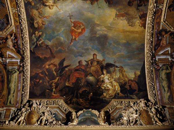 The Prosperous Neighbouring Powers of France, Ceiling Painting from the Galerie des Glaces from Charles Le Brun