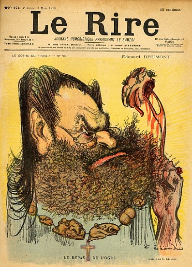 Caricature of Edouard Drumont, from the front cover of ''Le Rire'', 5th March 1898 from Charles Leandre