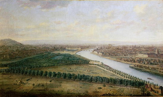 Paris, view from above the Champs-Elysees, c.1740 from Charles Leopold Grevenbroeck