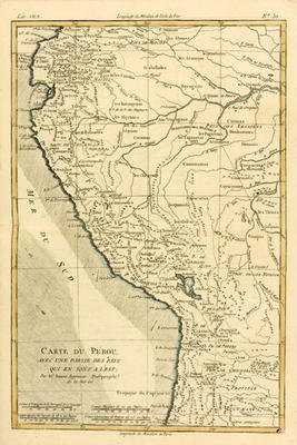 Peru, from 'Atlas de Toutes les Parties Connues du Globe Terrestre' by Guillaume Raynal (1713-96) pu from Charles Marie Rigobert Bonne