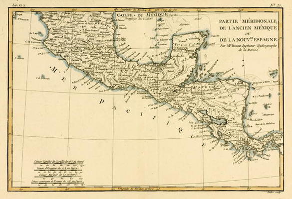 Southern Mexico, from 'Atlas de Toutes les Parties Connues du Globe Terrestre' by Guillaume Raynal ( from Charles Marie Rigobert Bonne