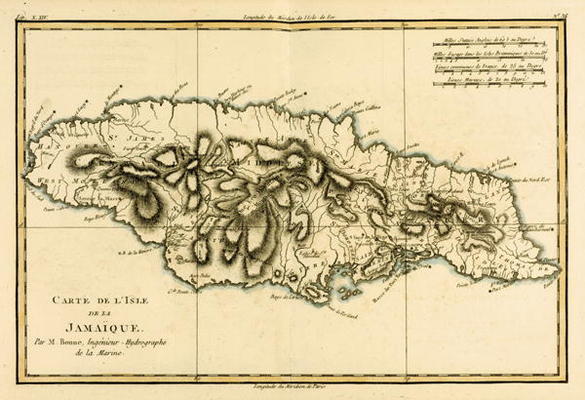 The Island of Jamaica, from 'Atlas de Toutes les Parties Connues du Globe Terrestre' by Guillaume Ra from Charles Marie Rigobert Bonne