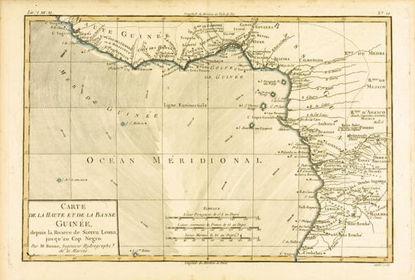 West Africa, from 'Atlas de Toutes les Parties Connues du Globe Terrestre' by Guillaume Raynal (1713 from Charles Marie Rigobert Bonne