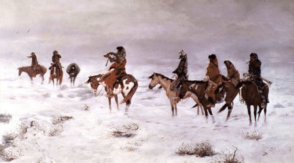 'Lost in a Snow Storm - We Are Friends' 1888 (oil on canvas) from Charles Marion Russell