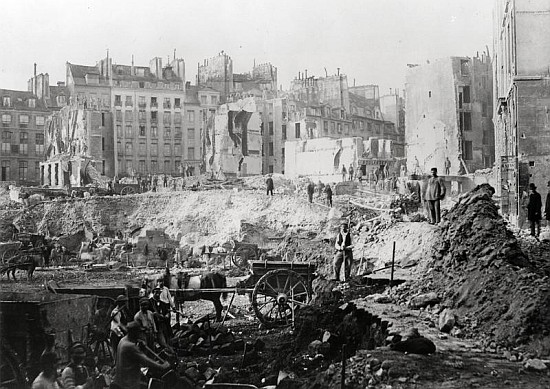 Building of Avenue de l''Opera, building site of the mound of Moulins near passage Moliere, Paris, 1 from Charles Marville