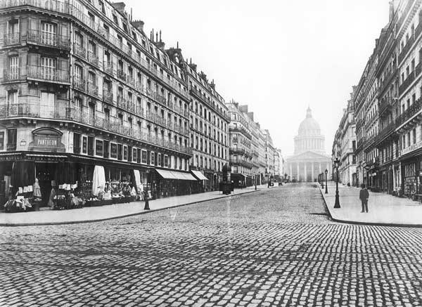 Paris, rue Soufflot, the Pantheon, 1858-78 (b/w photo) 