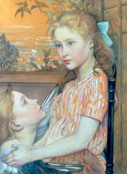 Young Girl and her Guardian Angel from Charles Maurin
