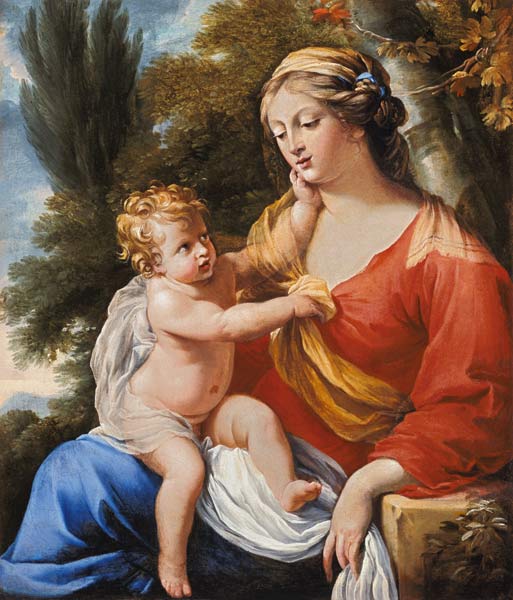 The virgin with the child in a landscape. from Charles Poerson