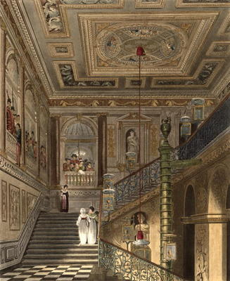 The Great Staircase at Kensington Palace From Pyne's 'Royal Residences', engraved by Richard Reeve ( from Charles Wild
