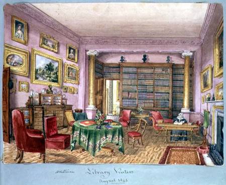 Library, Vinters, f.16 from an 'Album of Interiors' from Charlotte Bosanquet