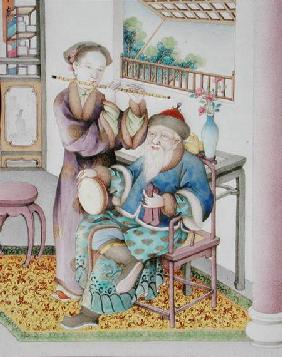 Detail from an imperial Canton panel, Qianlong period