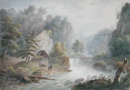 Mountainous Landscape with a Torrent from Christian Brune