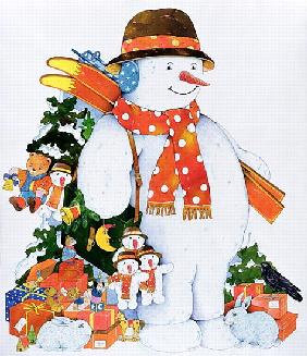 Snowman with Skis, 1998 (w/c on paper) 
