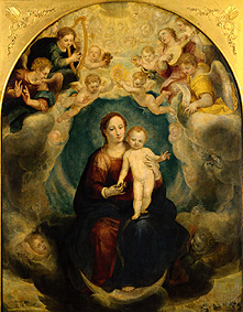 Altar Maria in the glory's middle: Maria with child and angels from Christoph Schwarz