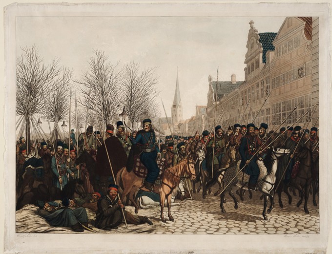Cossacks in Hamburg, 18 March 1813 from Christoph Suhr