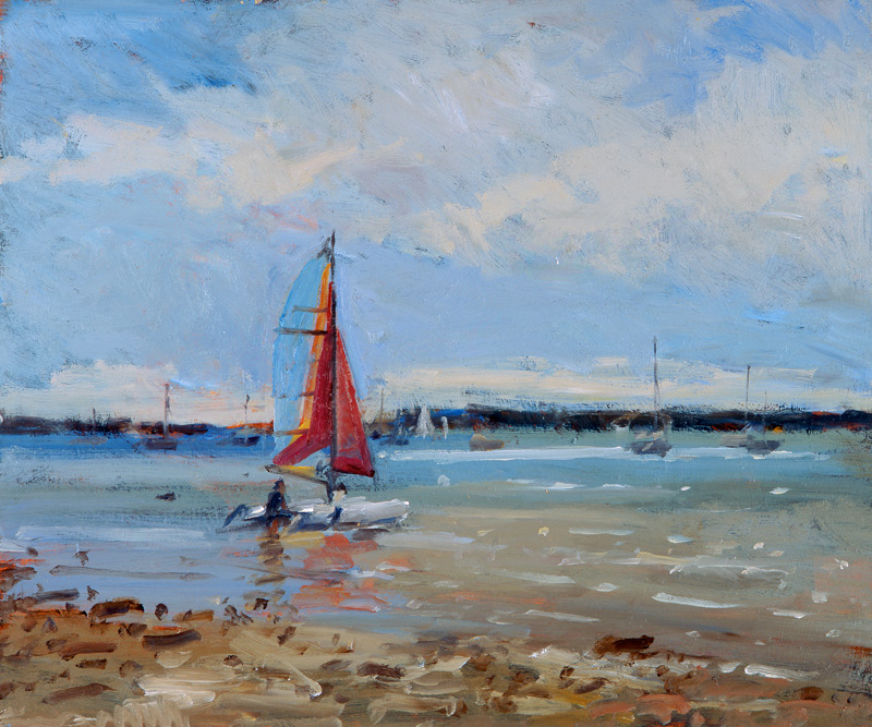 Catamaran, Brittany (oil on panel)  from Christopher  Glanville