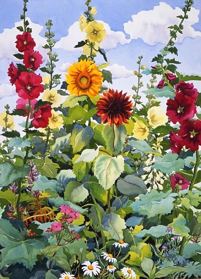 Hollyhocks and Sunflowers from Christopher  Ryland