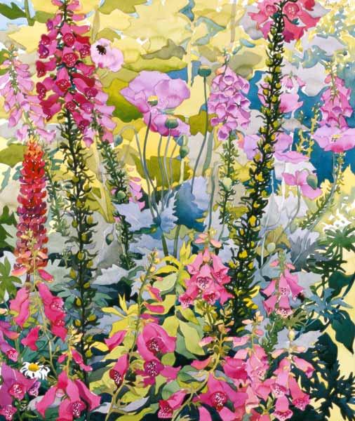 Garden with Foxgloves