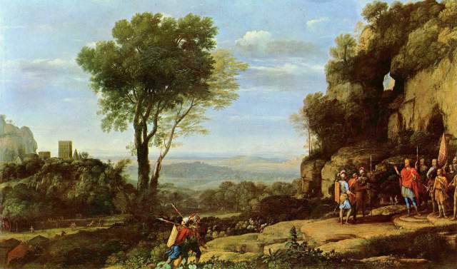 Countryside with David and the three Heroen from Claude Lorrain