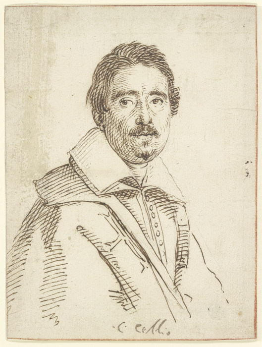 Brustbild eines Mannes mit Schnurr- und Knebelbart und umgelegtem Kragen nach rechts from Claude Mellan