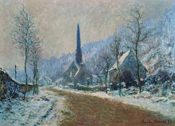 The church of Jeufosse in winter from Claude Monet
