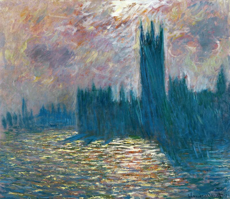 Parliament, Reflections on the Thames from Claude Monet